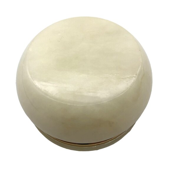 Genuine Alabaster Merry Christmas Hand Carved Trinket Jewelry Box Holly Border - Picture 6 of 10